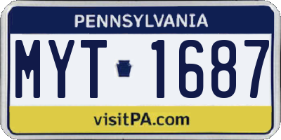 PA license plate MYT1687