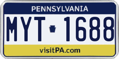 PA license plate MYT1688