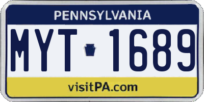 PA license plate MYT1689