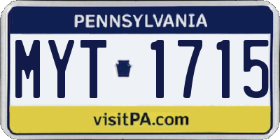 PA license plate MYT1715