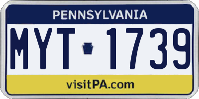 PA license plate MYT1739