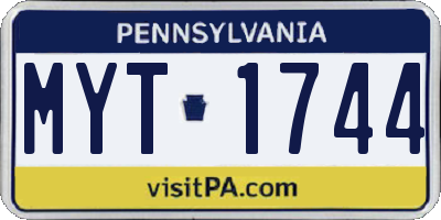 PA license plate MYT1744