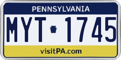 PA license plate MYT1745