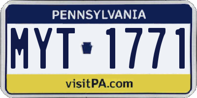 PA license plate MYT1771