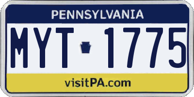 PA license plate MYT1775