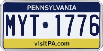 PA license plate MYT1776
