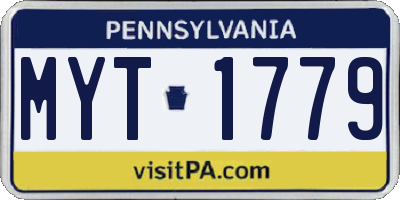 PA license plate MYT1779