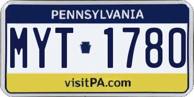 PA license plate MYT1780
