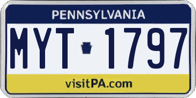 PA license plate MYT1797
