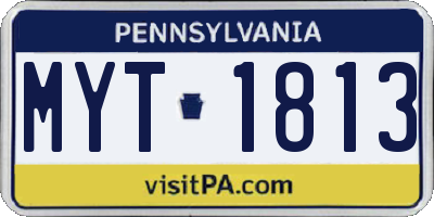 PA license plate MYT1813