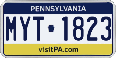 PA license plate MYT1823