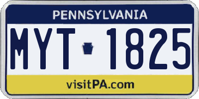 PA license plate MYT1825