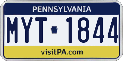PA license plate MYT1844