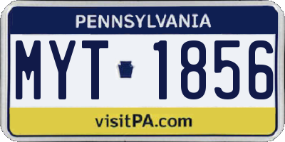 PA license plate MYT1856