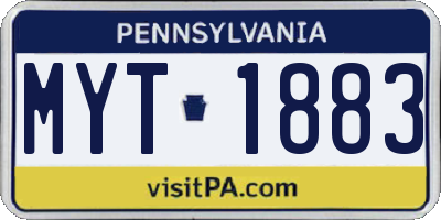 PA license plate MYT1883