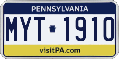 PA license plate MYT1910
