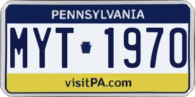 PA license plate MYT1970