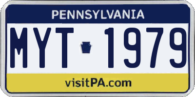 PA license plate MYT1979