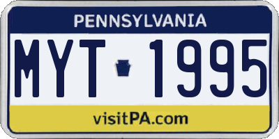 PA license plate MYT1995