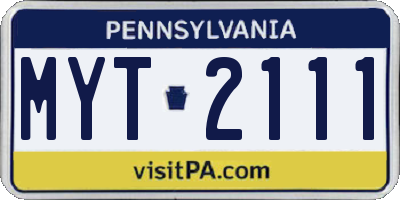 PA license plate MYT2111