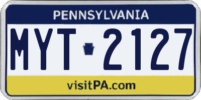 PA license plate MYT2127