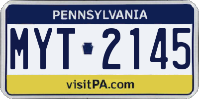 PA license plate MYT2145