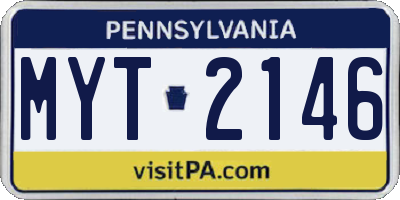 PA license plate MYT2146