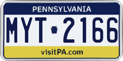 PA license plate MYT2166