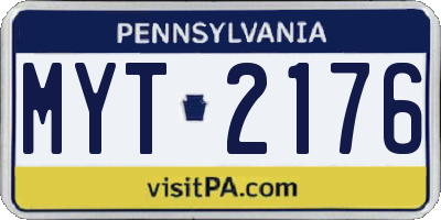 PA license plate MYT2176