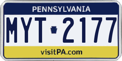 PA license plate MYT2177