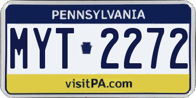 PA license plate MYT2272