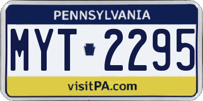 PA license plate MYT2295