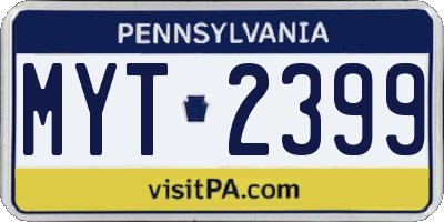 PA license plate MYT2399