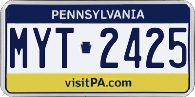 PA license plate MYT2425