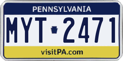 PA license plate MYT2471