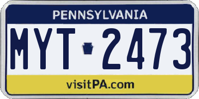 PA license plate MYT2473