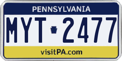 PA license plate MYT2477