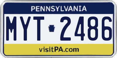 PA license plate MYT2486