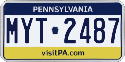 PA license plate MYT2487