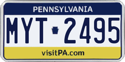 PA license plate MYT2495