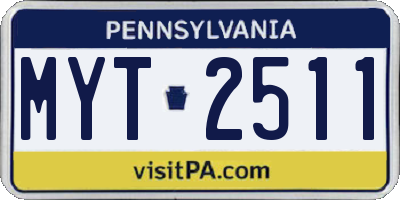 PA license plate MYT2511