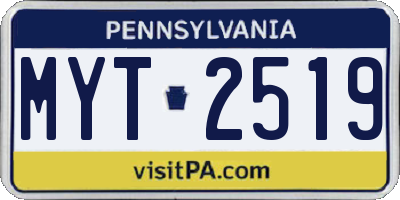 PA license plate MYT2519