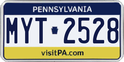 PA license plate MYT2528