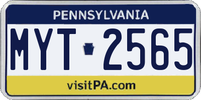 PA license plate MYT2565