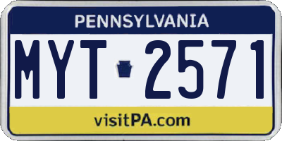 PA license plate MYT2571