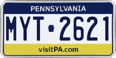 PA license plate MYT2621