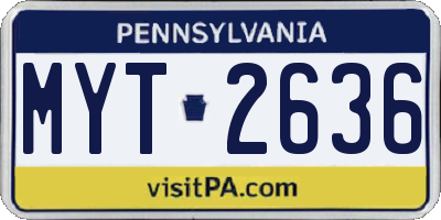 PA license plate MYT2636