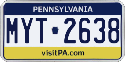 PA license plate MYT2638
