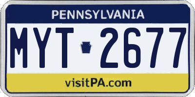 PA license plate MYT2677
