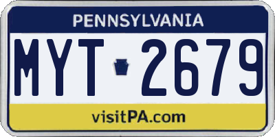 PA license plate MYT2679